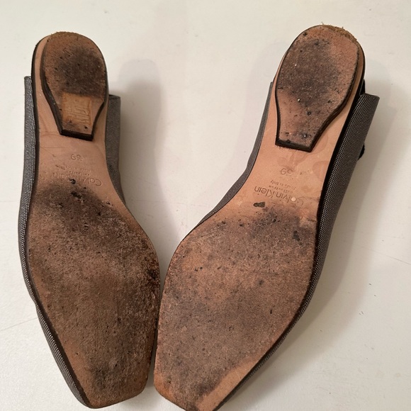 CALVIN KLEIN vintage silver sparkly slingback flats - Picture 4 of 4